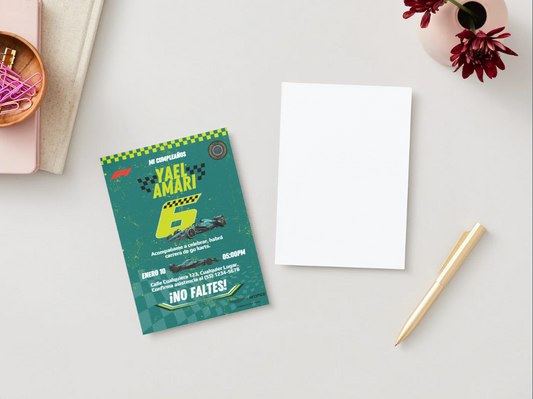 🏁 Plantilla Cumpleaños F1 Aston Martin | Velocidad, Diversión y Estilo 💚💛⚡🏎️