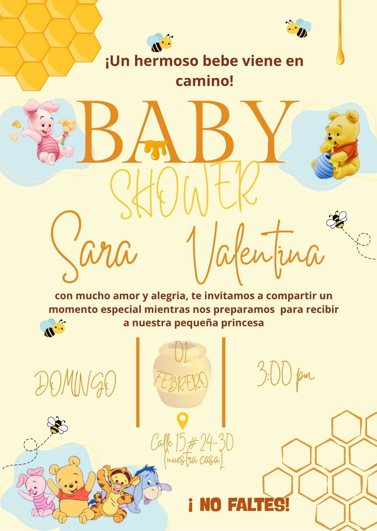 Plantilla Winnieh Pooh Baby Shower | Ideal para Fiestas 💛🌻🐝🌼🍯🧸