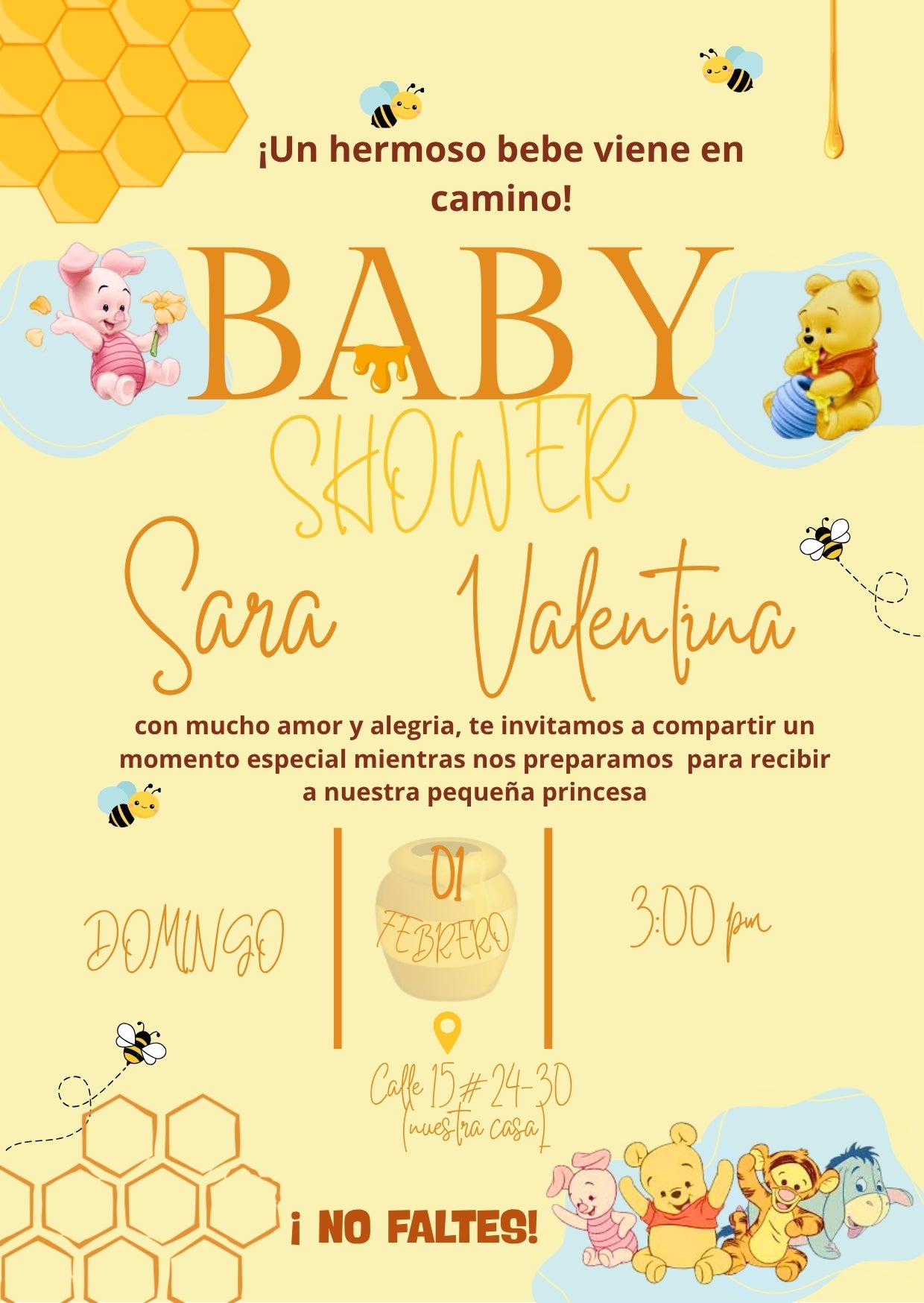 Plantilla Winnieh Pooh Baby Shower | Ideal para Fiestas 💛🌻🐝🌼🍯🧸