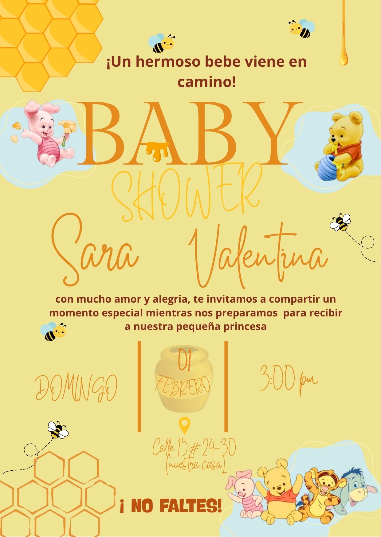 Plantilla Winnieh Pooh Baby Shower | Ideal para Fiestas 💛🌻🐝🌼🍯🧸