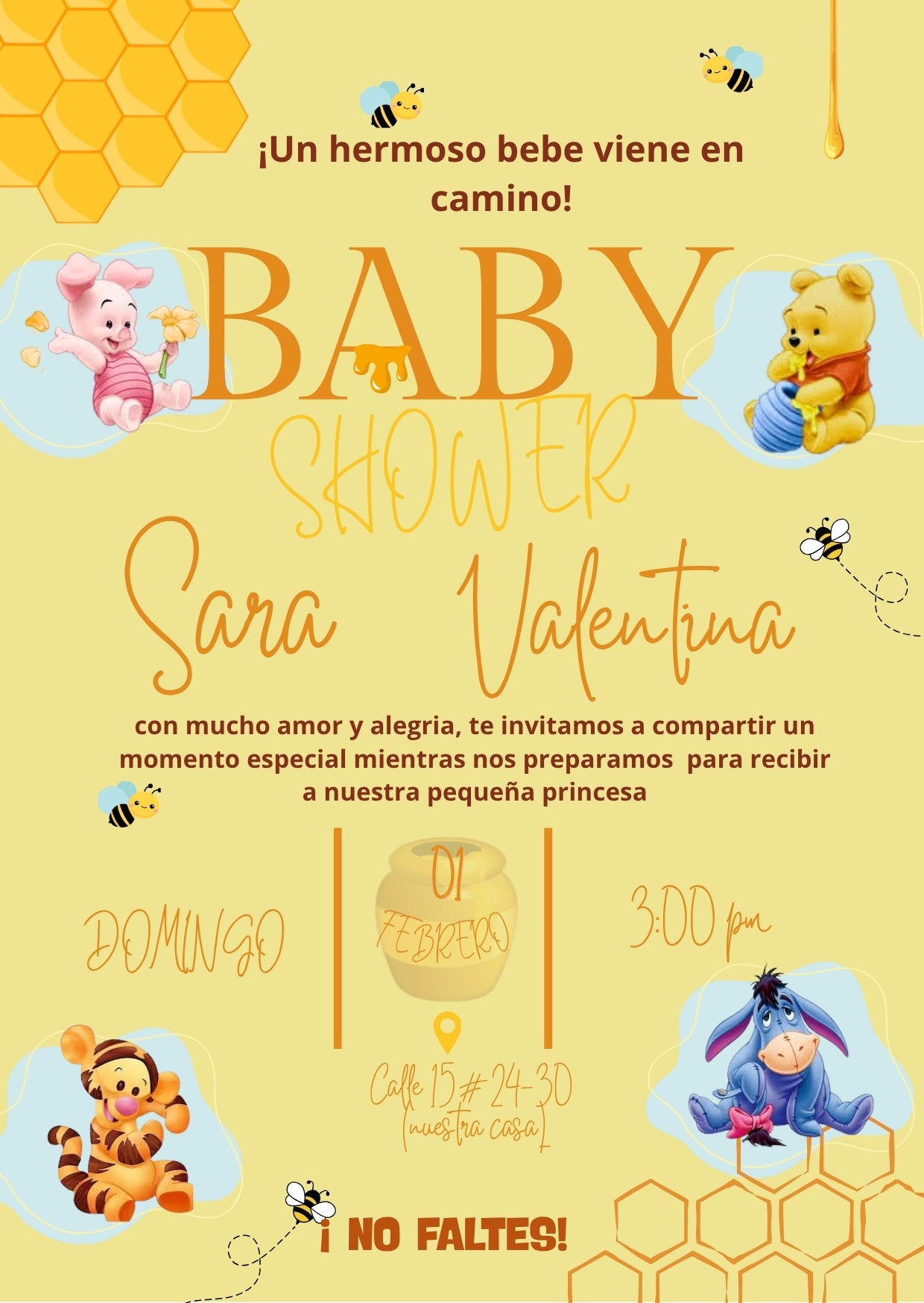 Plantilla Winnieh Pooh Baby Shower | Ideal para Fiestas 💛🌻🐝🌼🍯🧸