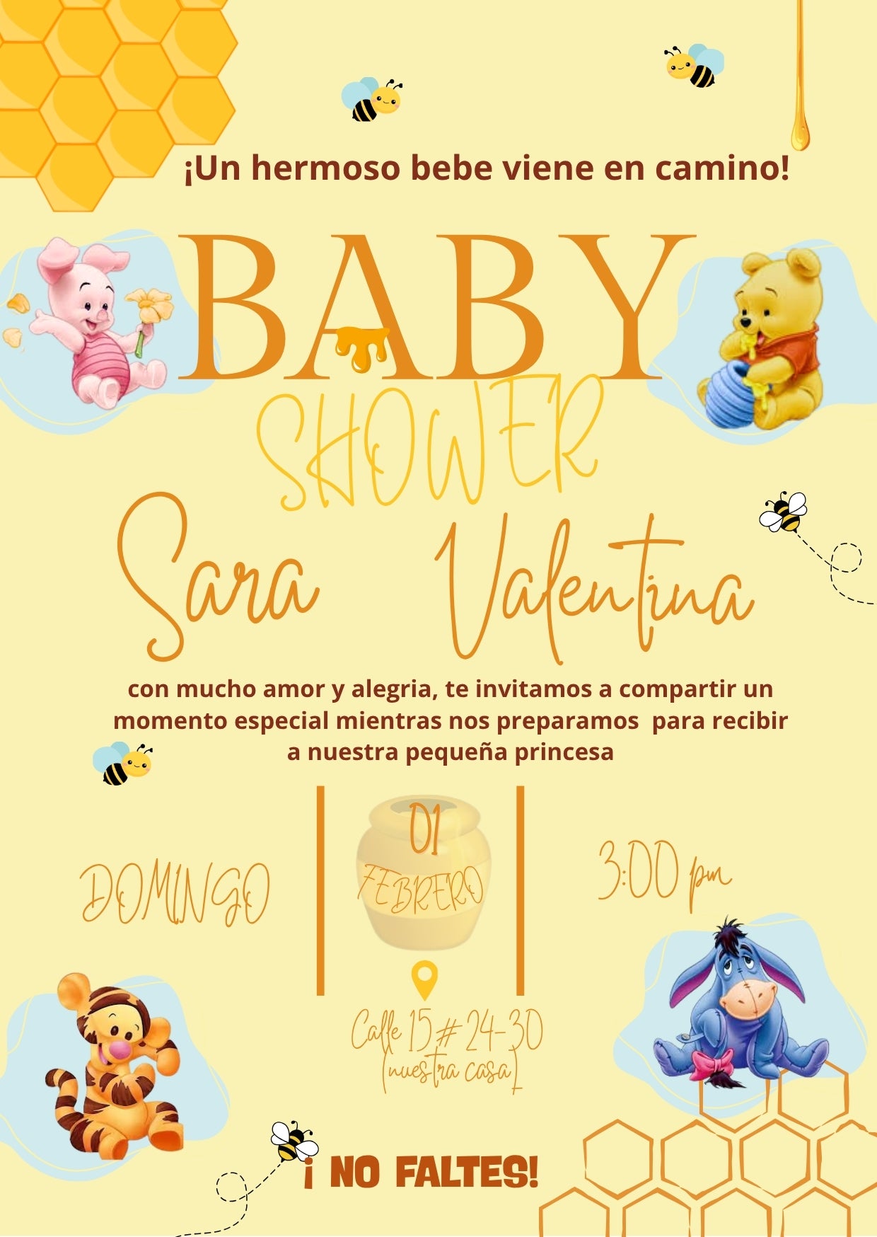 Plantilla Winnieh Pooh Baby Shower | Ideal para Fiestas 💛🌻🐝🌼🍯🧸