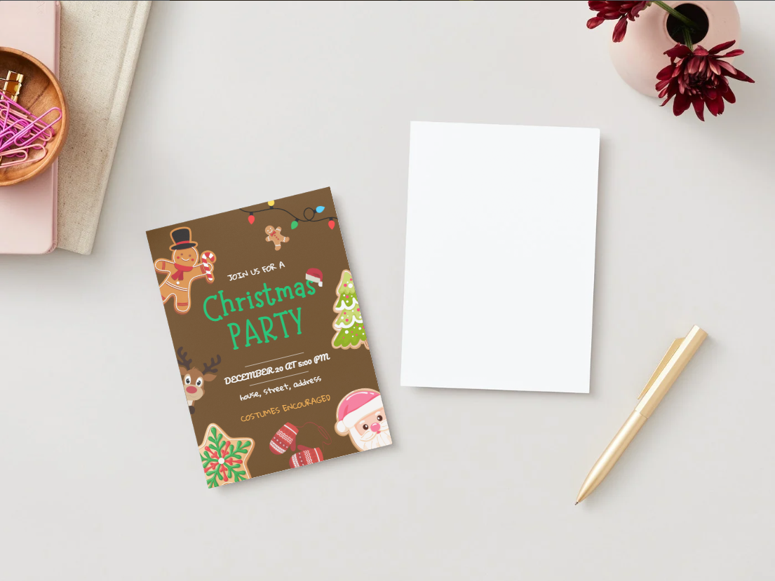 Plantilla Editable Navidad Galletas | Ideal para Christmas Parties ❤️💚🍪🎄🦌✨