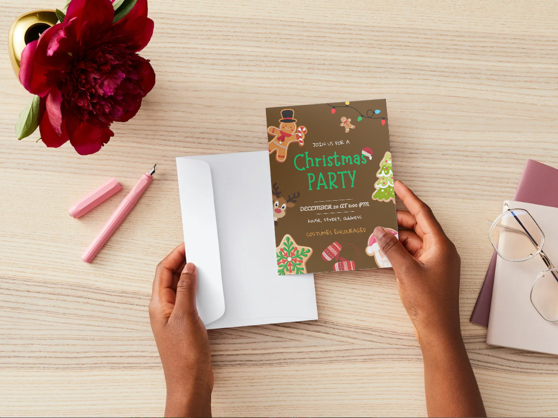 Plantilla Editable Navidad Galletas | Ideal para Christmas Parties ❤️💚🍪🎄🦌✨