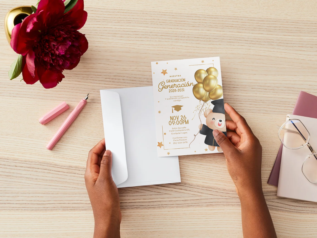 ✨🎓 Plantilla Osito Dorado de Graduación | Perfecta para Fiestas y Recuerdos 💛🎈🌟🧸