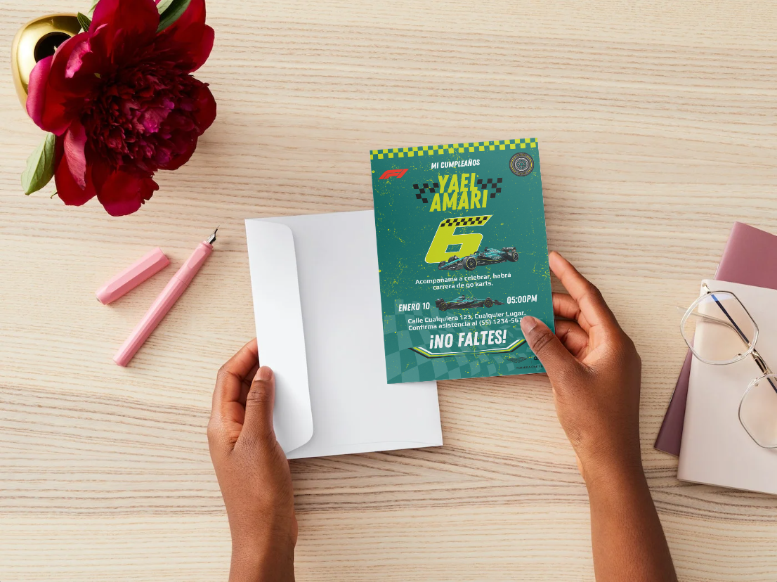 🏁 Plantilla Cumpleaños F1 Aston Martin | Velocidad, Diversión y Estilo 💚💛⚡🏎️