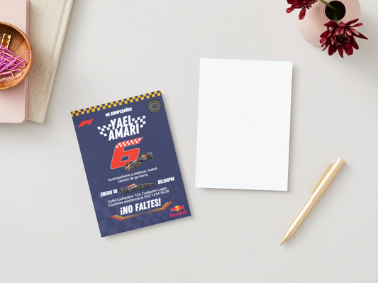 🏎️ Plantilla Cumpleaños F1 Red Bull Racing | Velocidad, Diversión y Energía 💙💛🔴⚡