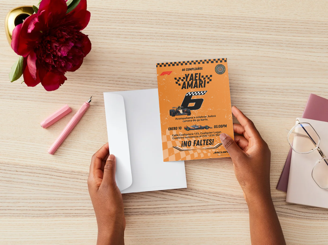 🏁 Plantilla Cumpleaños F1 McLaren | ¡Velocidad, Diversión y Estilo Naranja! 🧡🏎️⚡