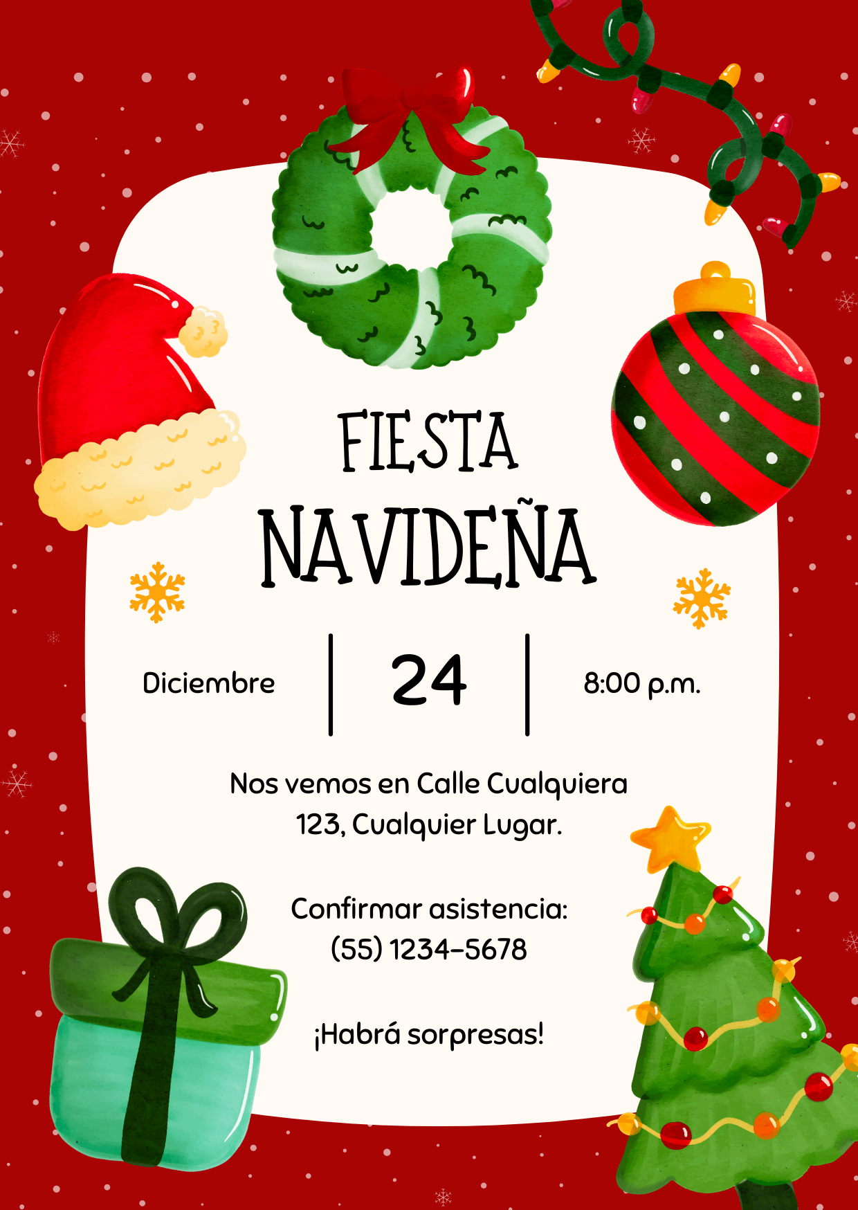 Plantilla Fiesta Navideña | Ideal para Christmas Parties ❤️💚🎄🎁✨