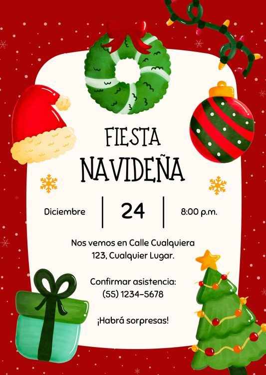 Plantilla Fiesta Navideña | Ideal para Christmas Parties ❤️💚🎄🎁✨